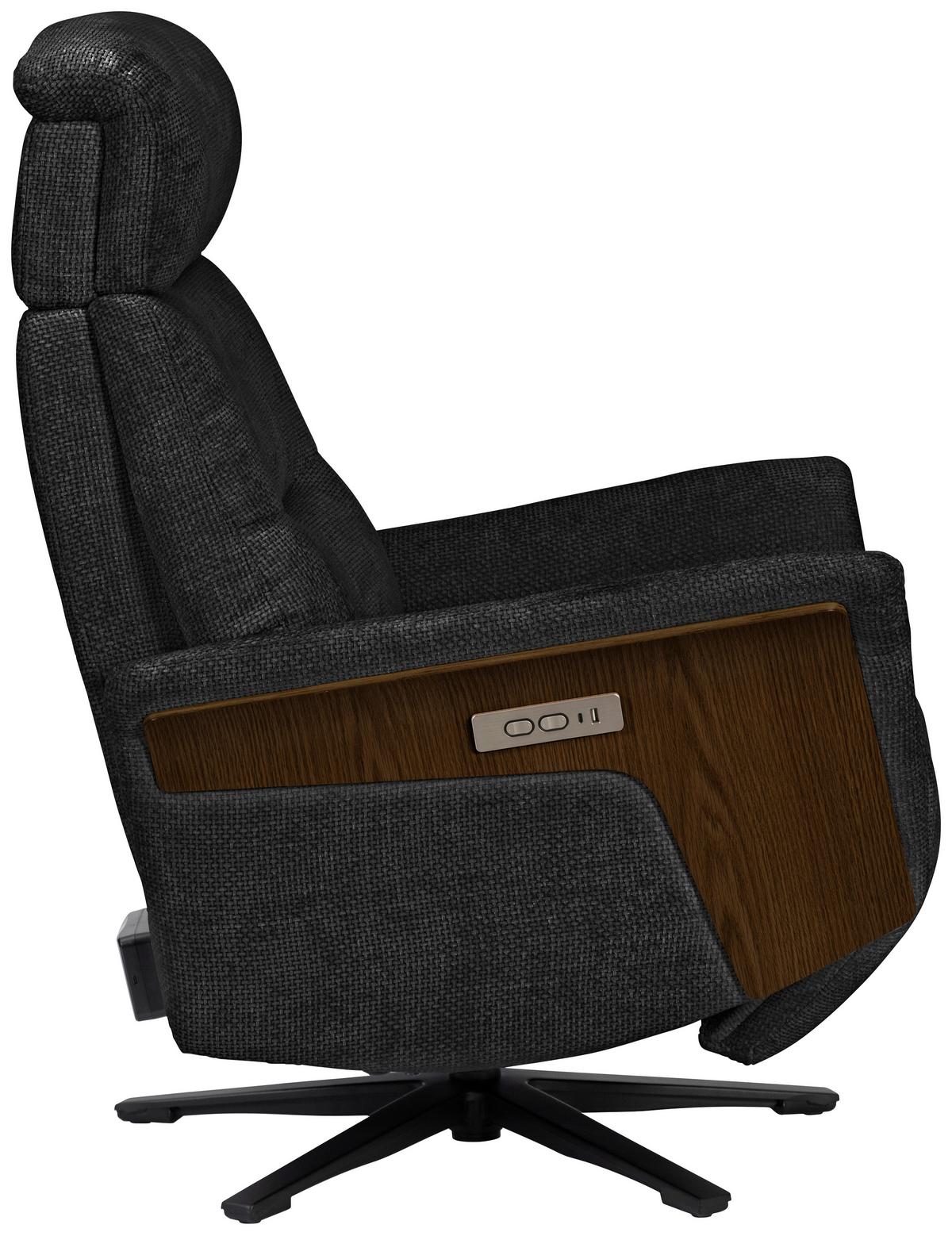 Fernsehsessel Rio - Walnussfarben/Schwarz, MODERN, Holz/Textil (75/106/87cm)