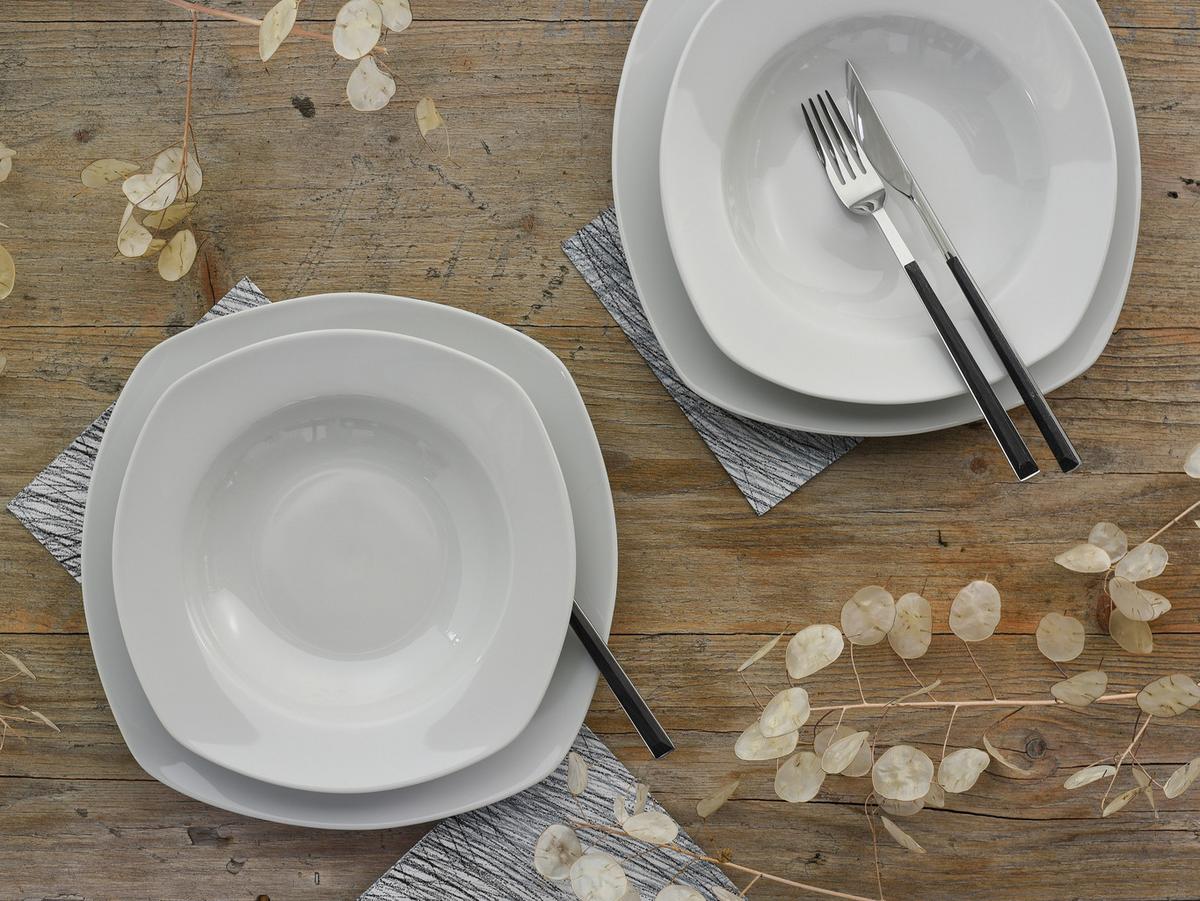 Jedálenský servis Amelie biely, 12 dielny pre 6 osôb - biela, keramika (28,5/22/31cm) - Creatable