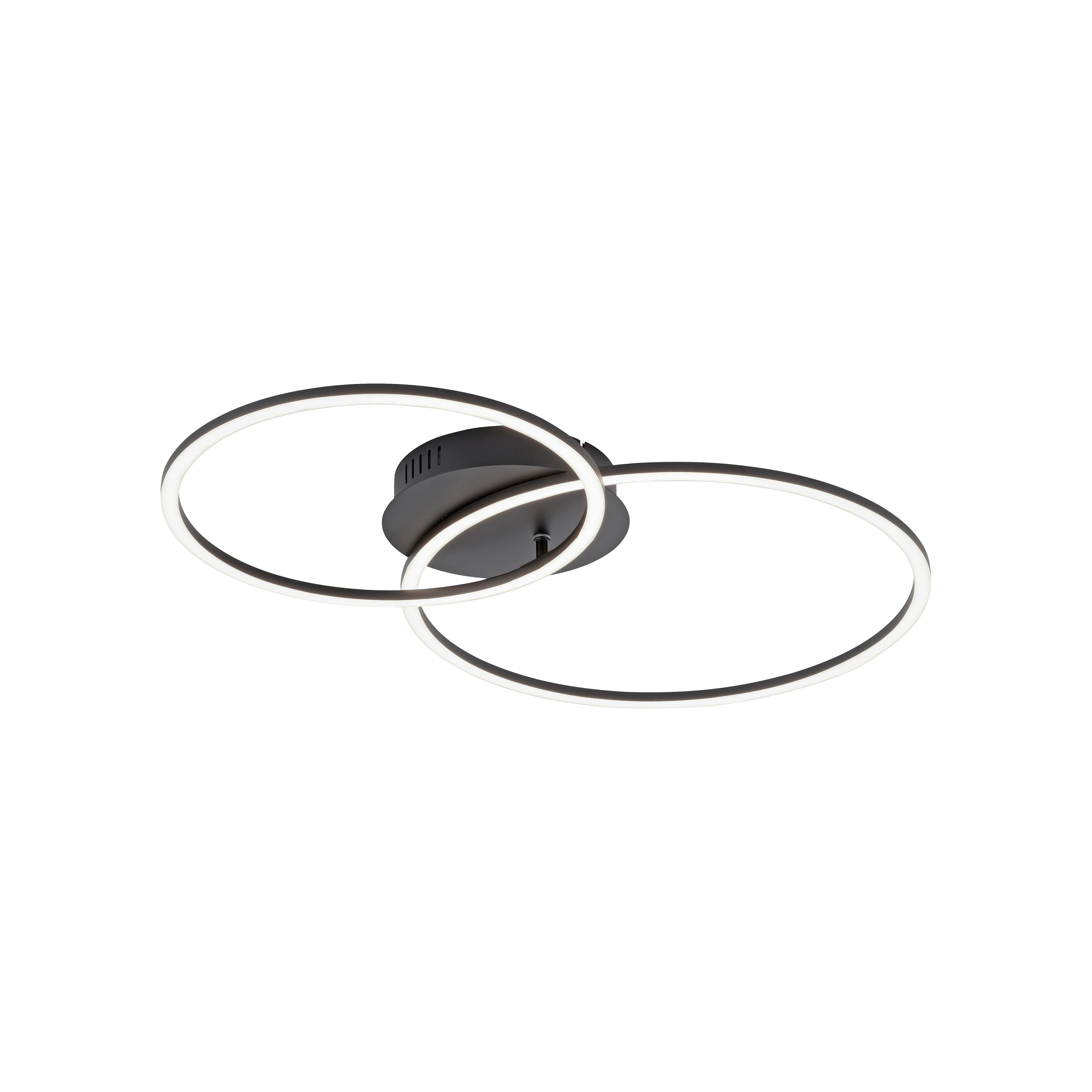 LED-Deckenleuchte Ivanka L: 70 cm dimmbar und Schwenkbar - Schwarz, Design, Kunststoff/Metall (70/44/6,8cm)