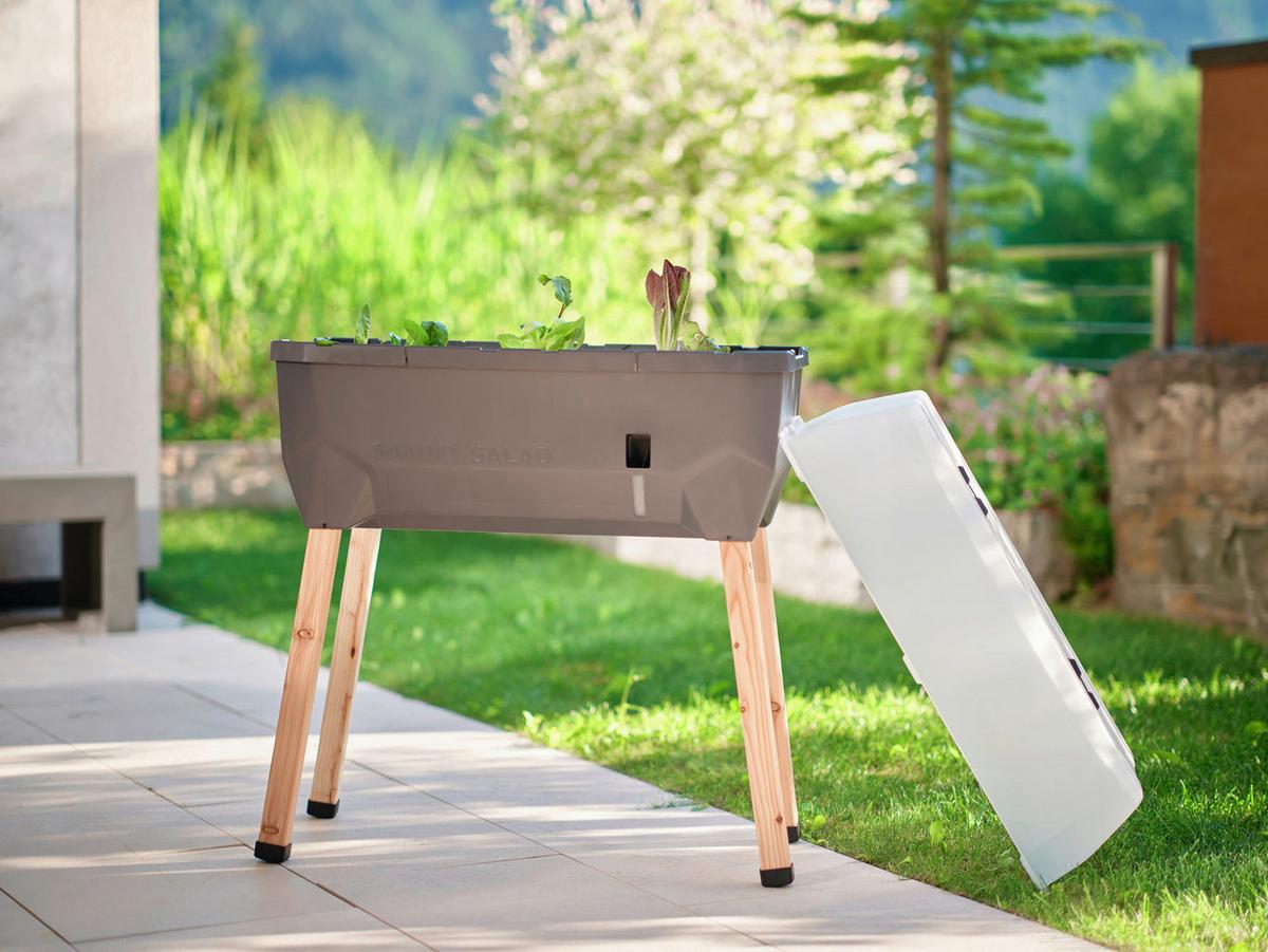 Hochbeet Holz/Kunststoff - Anthrazit, Basics, Holz/Kunststoff (38/95/79cm) - Gusta Garden