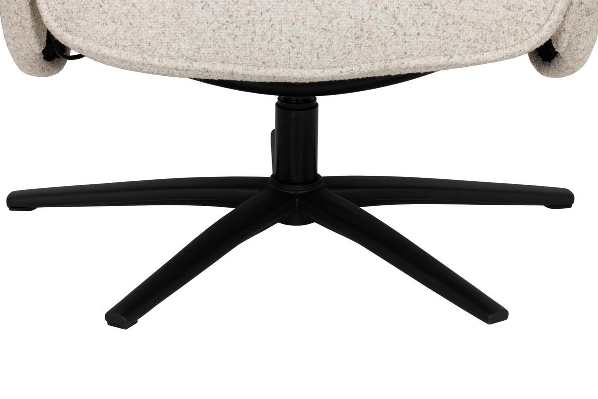 Relaxsesselset Mellow Beige B: 77 cm - Creme/Schwarz, Design, Holz/Textil (77/108/81cm) - Livetastic