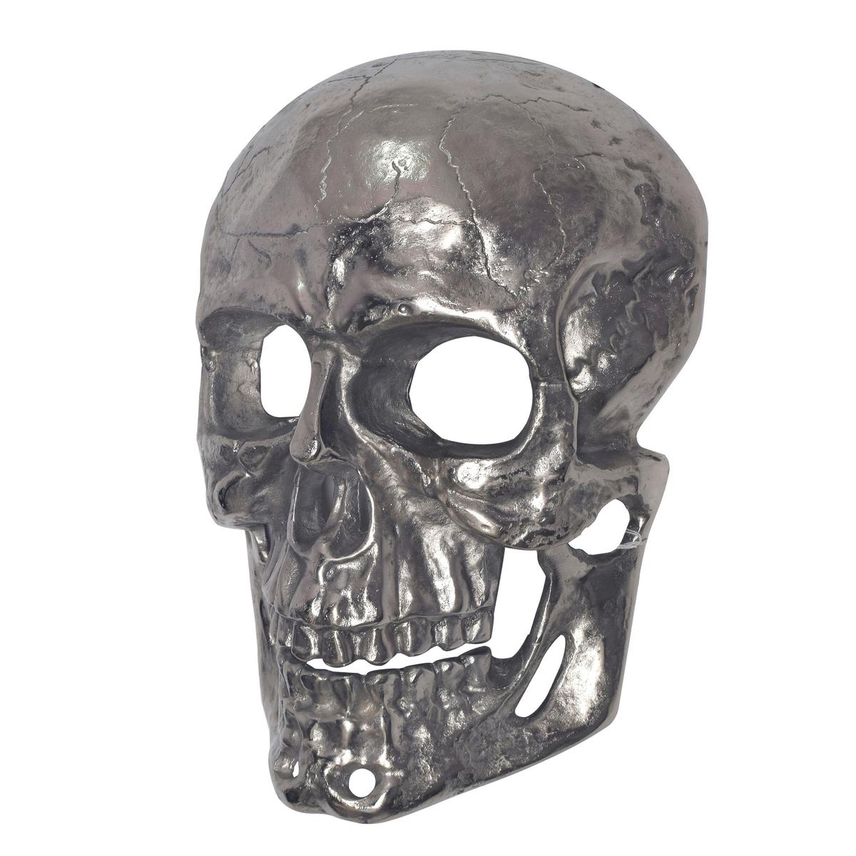 Wanddeko Schädel Silberfarben B: 30 Cm - Silberfarben, Design, Metall (30/41/15,5cm) - Livetastic