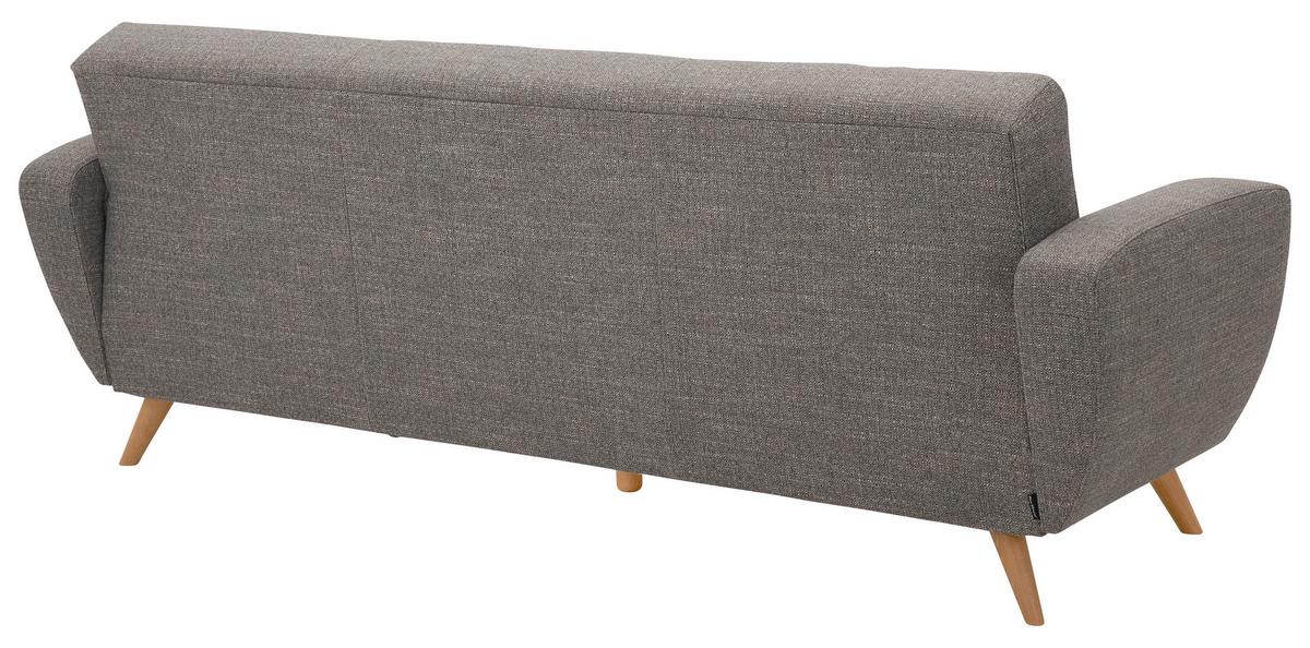 3-sitzer-sofa + Schlaffunktion Jerry Rücken Echt, Grau - Naturfarben/Grau, Design, Textil (230/85/82cm) - Max Winzer