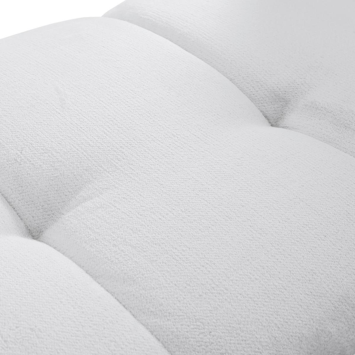 Bigsofa Sabea B: 220 cm Weiß Plüsch - Schwarz/Weiß, KONVENTIONELL, Textil (220/67/106cm) - MID.YOU