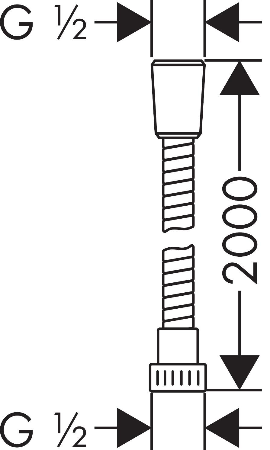 Brauseschlauch Hg Metaflex C 200cm Chrom - Basics, Kunststoff/Metall (200cm) - Hansgrohe