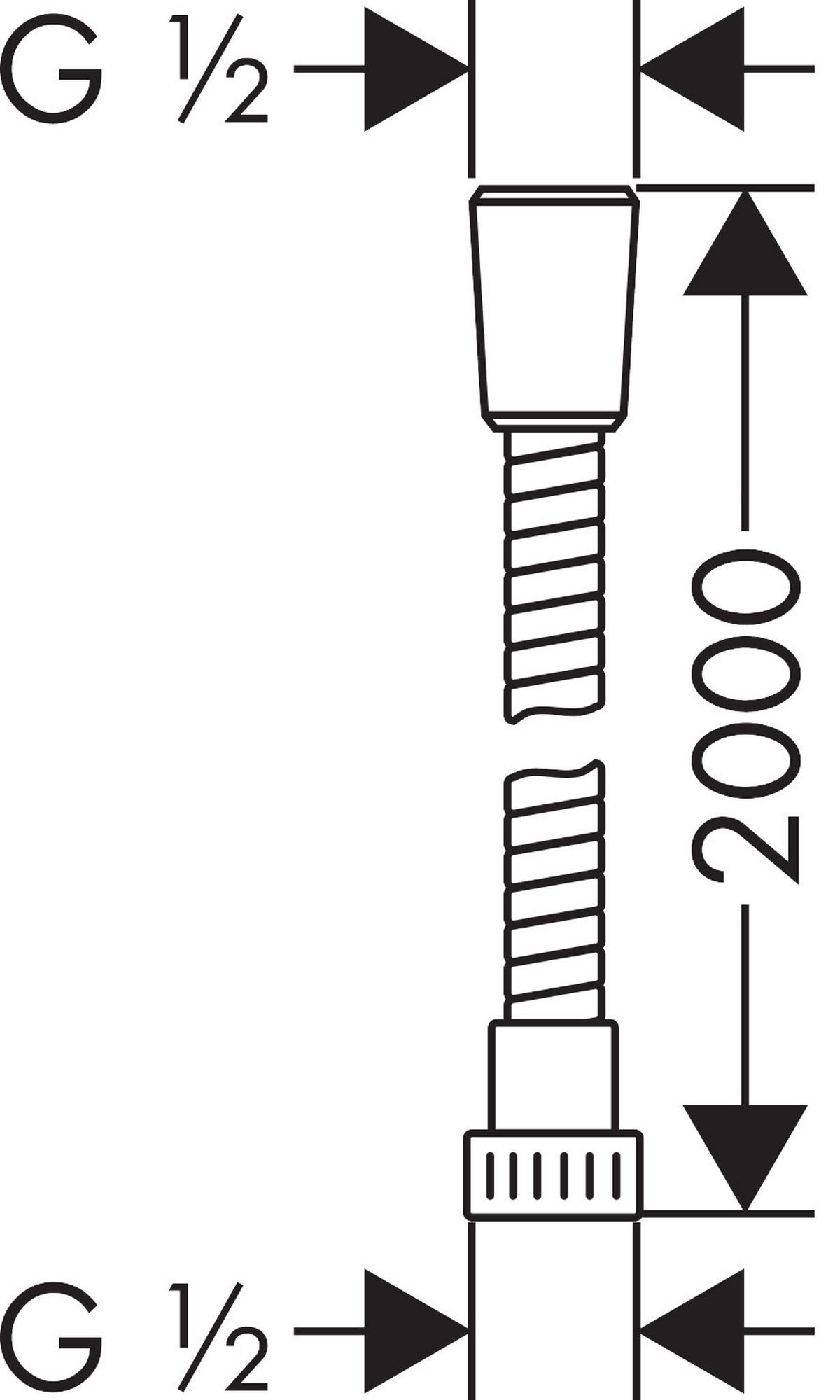 Brauseschlauch Hg Metaflex C 200cm Chrom - Basics, Kunststoff/Metall (200cm) - Hansgrohe