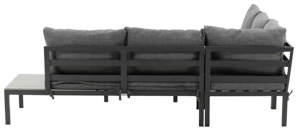 Loungegarnitur Odense - Schwarz, KONVENTIONELL, Metall (133/167cm) - Gardenson