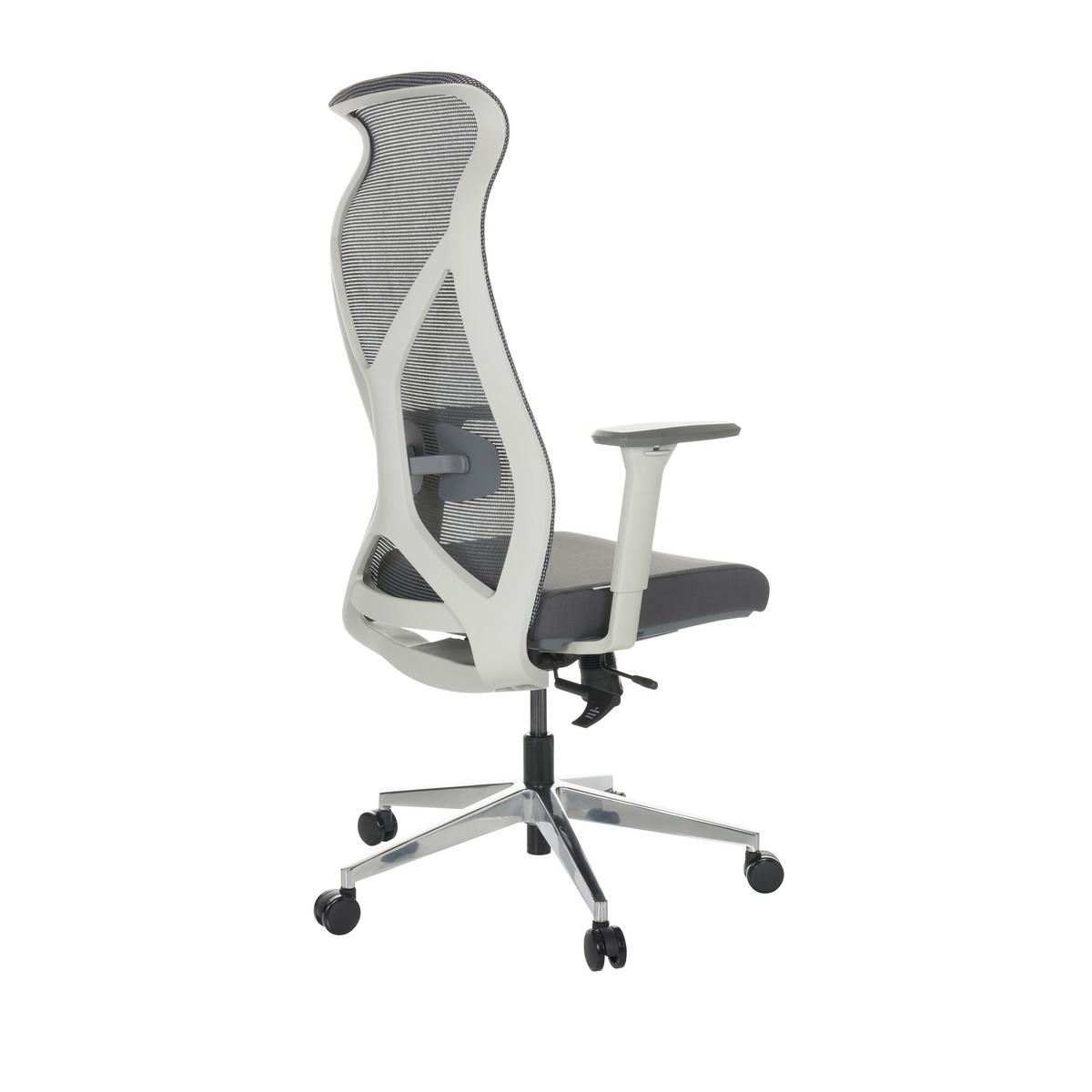 Drehstuhl Azurro White - Silberfarben/Schwarz, Basics, Kunststoff/Textil (69/119-128/60cm) - MID.YOU