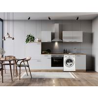 Küchenblock Merle Weiß B: 280 Cm - Eichefarben/Weiß, Basics, Glas/Holzwerkstoff (280cm) - Respekta