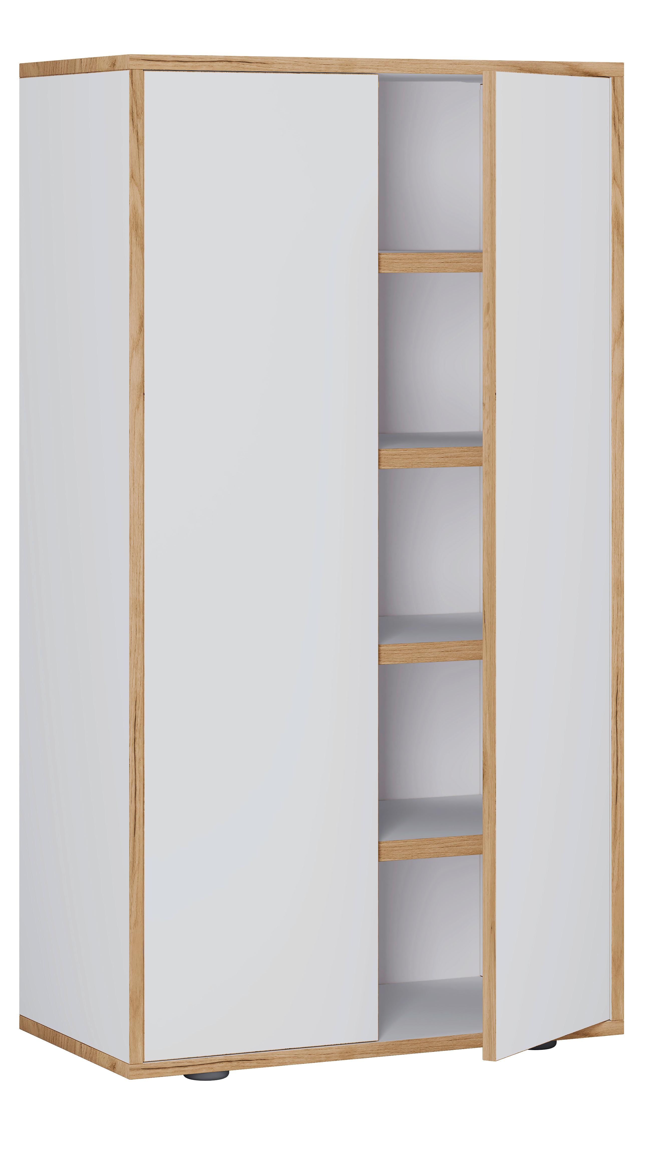 Schuhschrank Salia Anthrazit/Honigeiche B: 60 cm - Honigeiche/Schwarz, Design, Holzwerkstoff (60/110/33cm) - MID.YOU