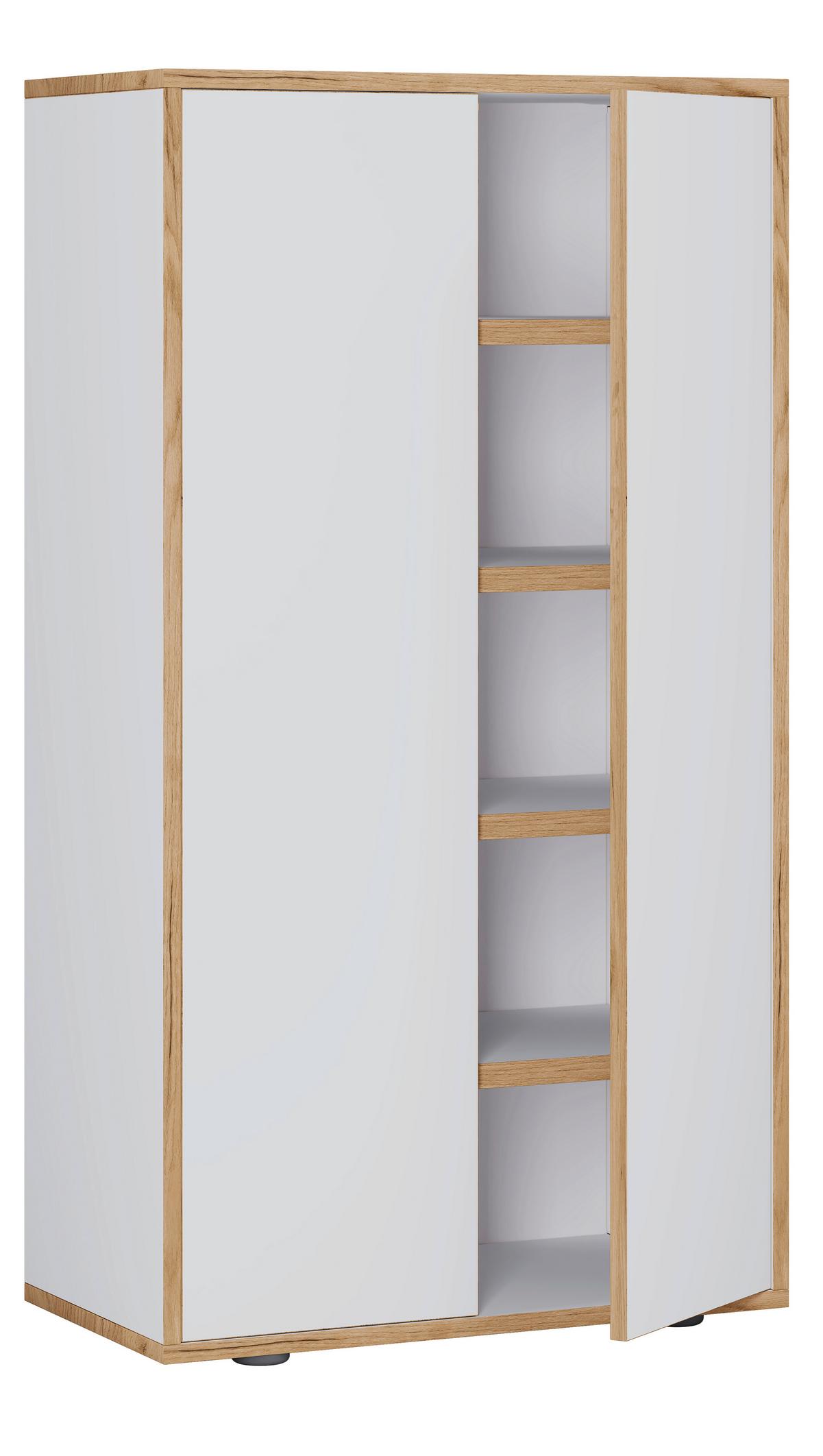 Schuhschrank Salia Anthrazit/honigeiche B: 60 Cm - Honigeiche/Schwarz, Design, Holzwerkstoff (60/110/33cm) - MID.YOU