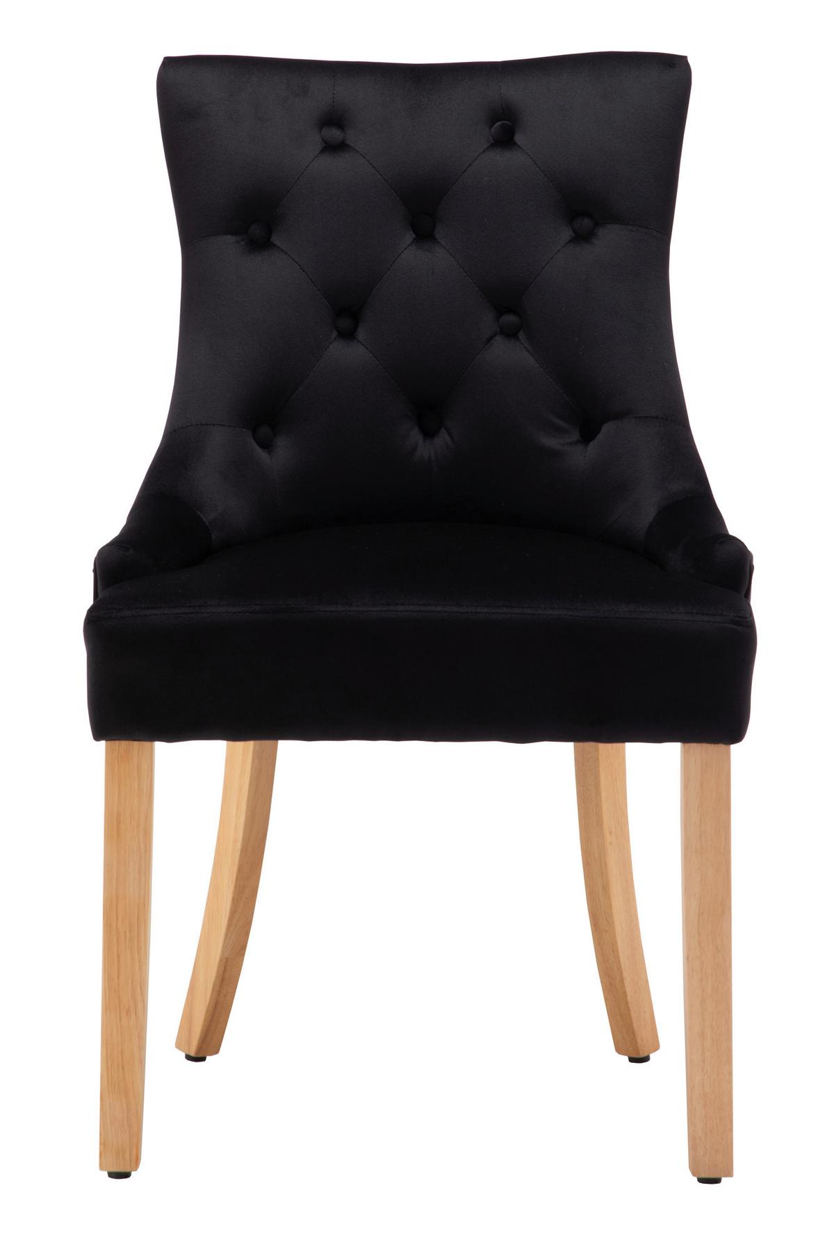 Stuhl-set Samt Schwarz, B: 56cm - Schwarz/Naturfarben, Design, Holz/Textil (56/91/63cm) - Livetastic