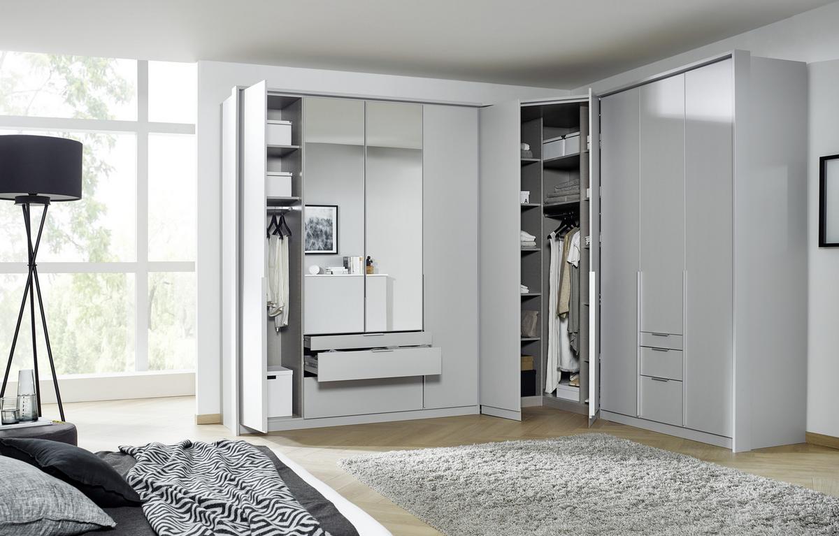 Drehtürenschrank mit Laden 47 cm Alabama, Seidengrau - Hellgrau, MODERN, Holzwerkstoff (47/229/54cm)