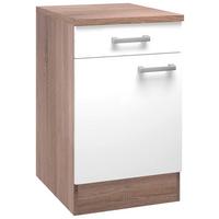 Kuchyňská spodní skříňka LEXA - bílá/Sonoma dub, Moderní, kompozitní dřevo/plast (50/85/60cm) - Based