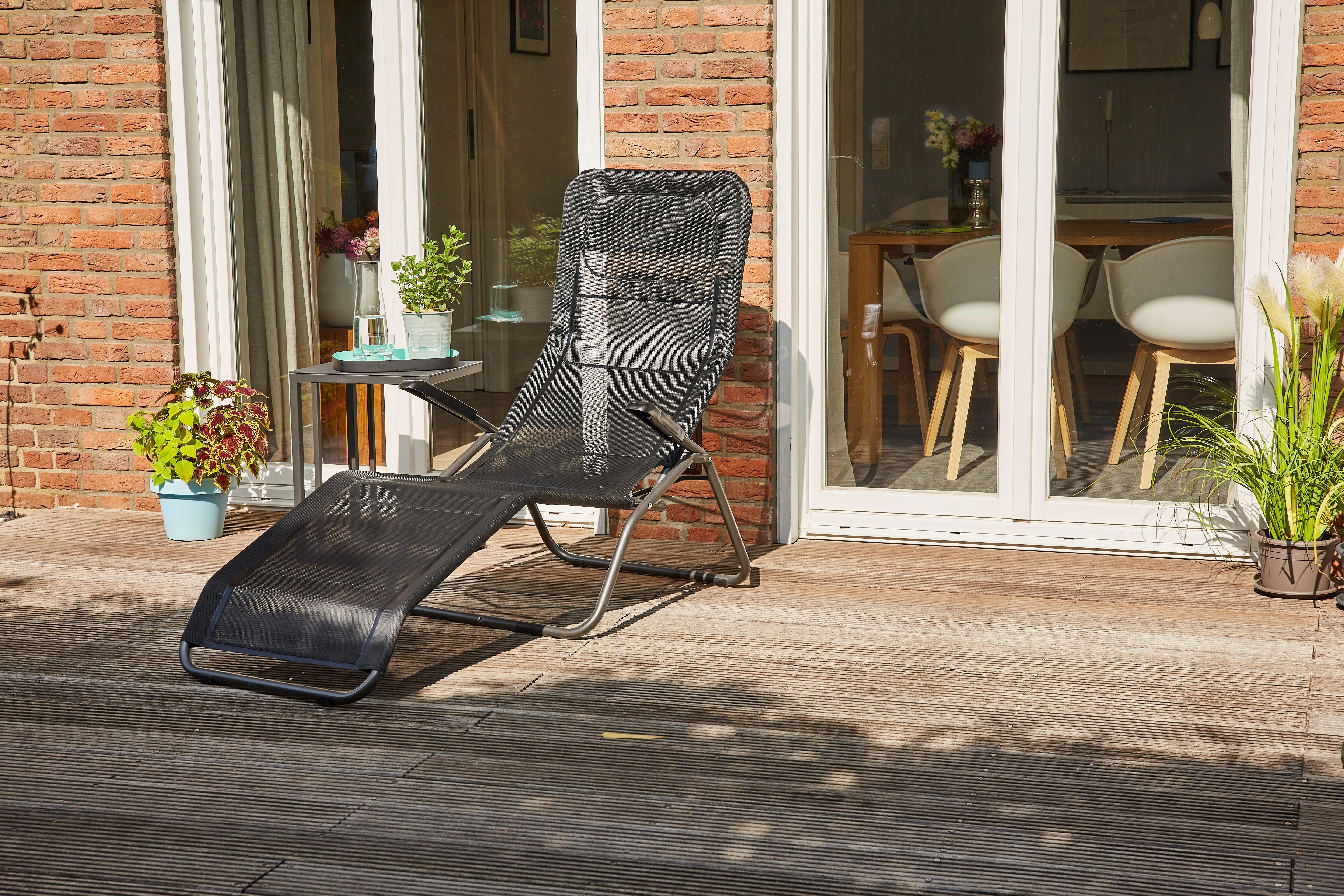 Sonnenliege J40968 Stahl Klappbar - Anthrazit/Schwarz, MODERN, Textil/Metall (72,5/103,5/144cm) - Siena Garden