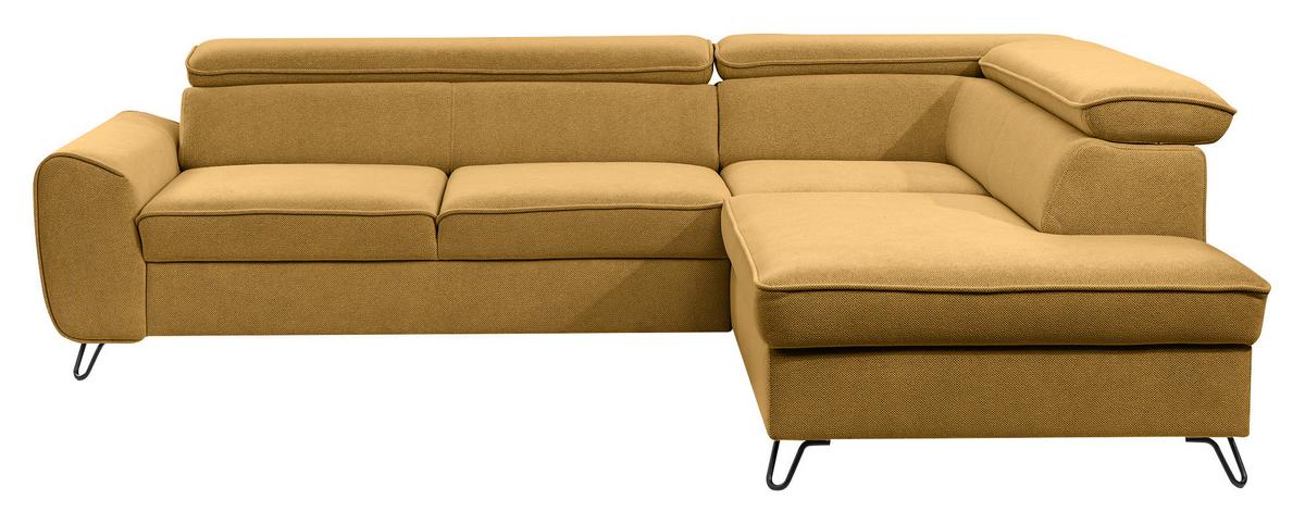Sedacia súprava IDYLLA, pravá kari žltá,úl.priestor,lôžko - čierna/kari žltá, Design, kov/textil (250/200cm)