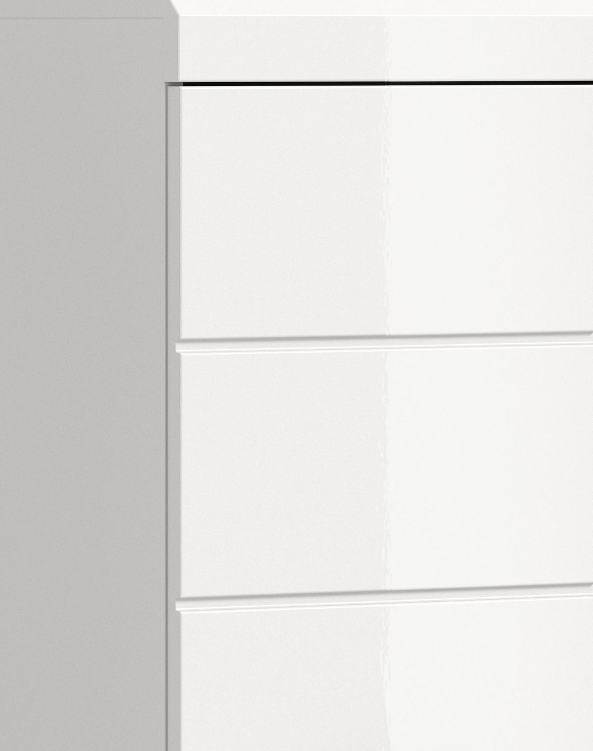 Badezimmer Scout Weiß B: 134 Cm - Weiß Hochglanz/Silberfarben, MODERN, Glas/Holzwerkstoff (134cm) - MID.YOU