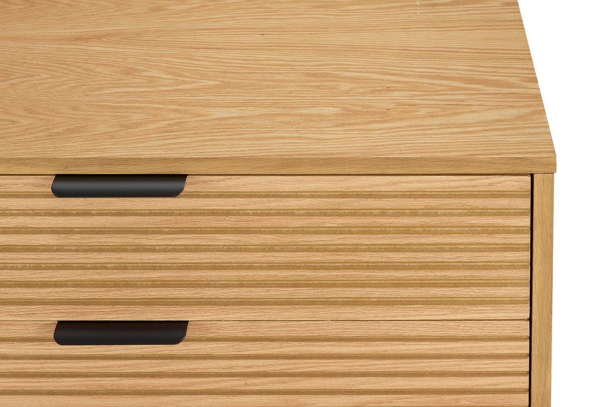 Kommode Schwarz, Eiche Dekor B: 80cm - Eichefarben/Schwarz, Design, Holz/Holzwerkstoff (80/80/40cm) - Livetastic