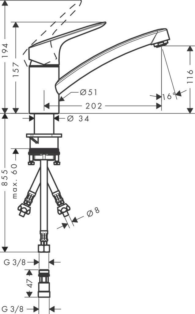 Küchenarmatur Logis M31 Sptm 120 Nd 1j Niederdruck - Chromfarben, Basics, Metall - Hansgrohe