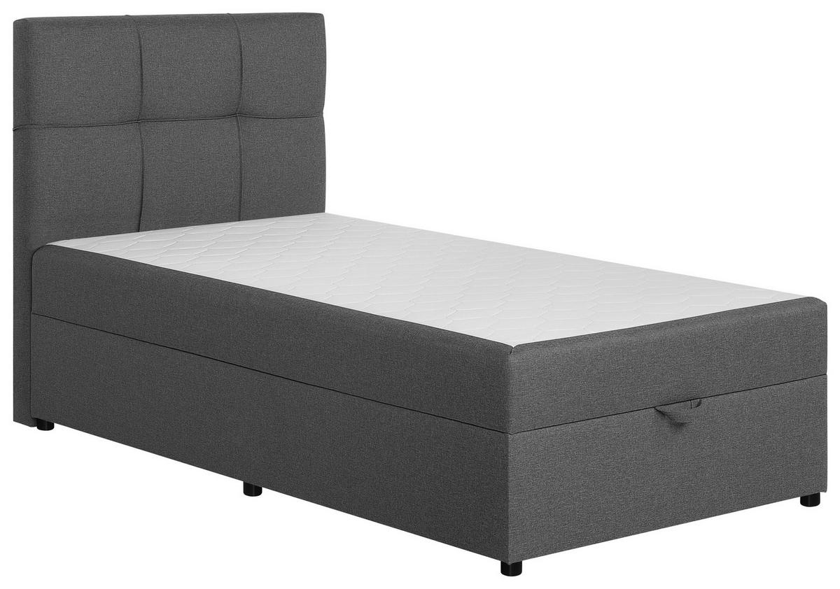 Boxbett Paros 100 100x200 Silberfarben/Hellgrau - Silberfarben/Hellgrau, MODERN, Holzwerkstoff/Textil (100/200cm) - MID.YOU