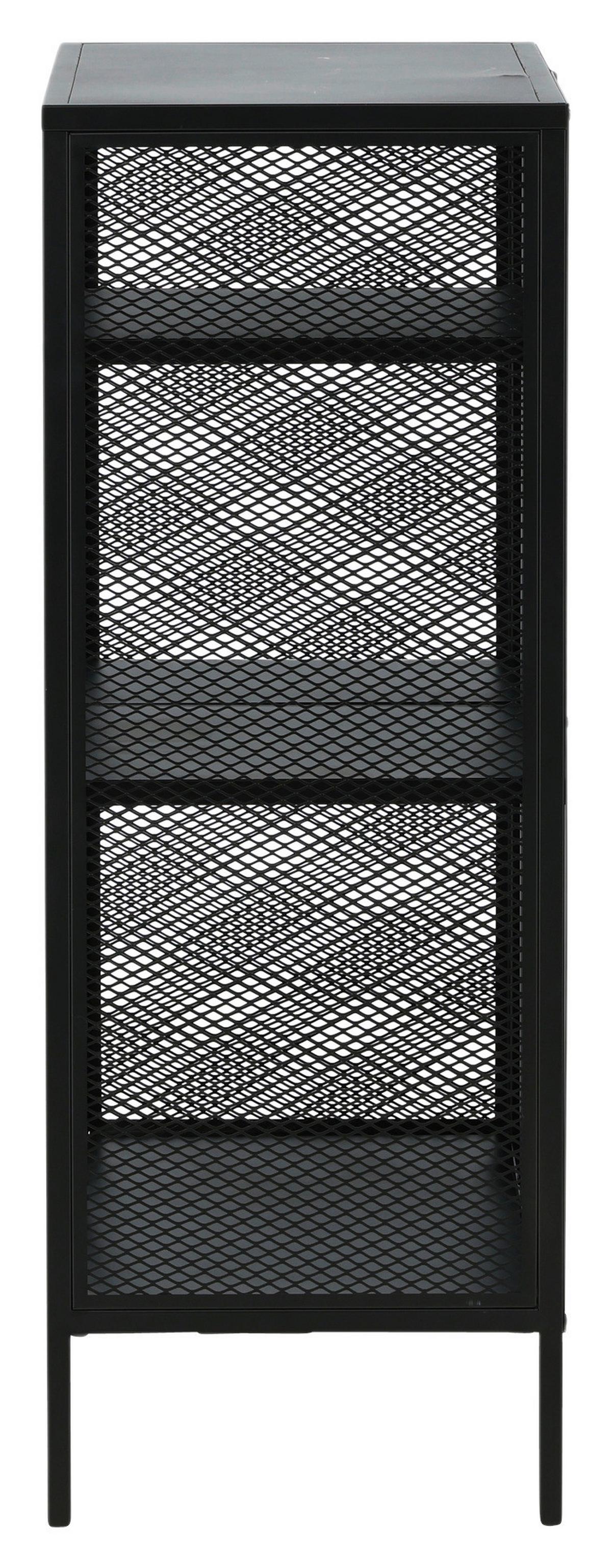 Bücherwand Misha - Schwarz, Design, Metall (80/110/40cm) - Livetastic