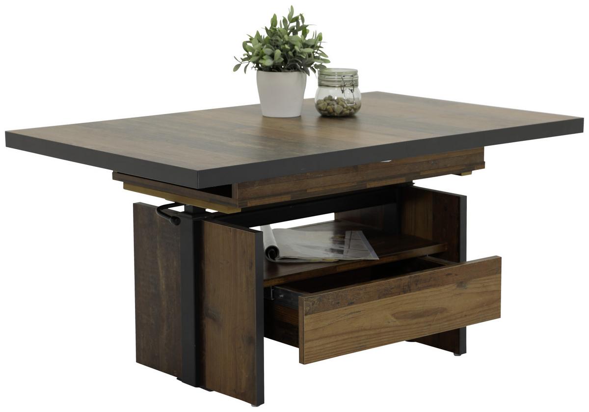 Chouchtisch Noah Braun L: 150 Cm Höhenverstellbar, Ausziehb. - Anthrazit/Dunkelbraun, MODERN, Holzwerkstoff (150/70/76cm) - MID.YOU