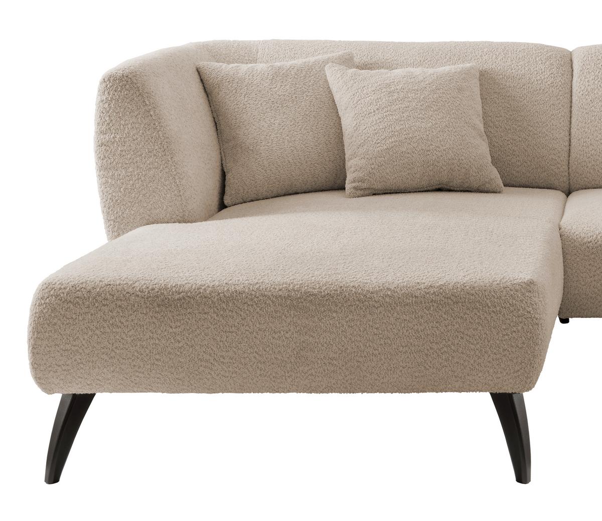Ecksofa Colori Beige S: 160/264 Cm - Beige/Schwarz, MODERN, Holz/Textil (160/264cm) - MID.YOU