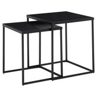 Sada zasouvacích stolků - 2 ks - černá, Moderní, kov (40/40/45cm) - MID.YOU