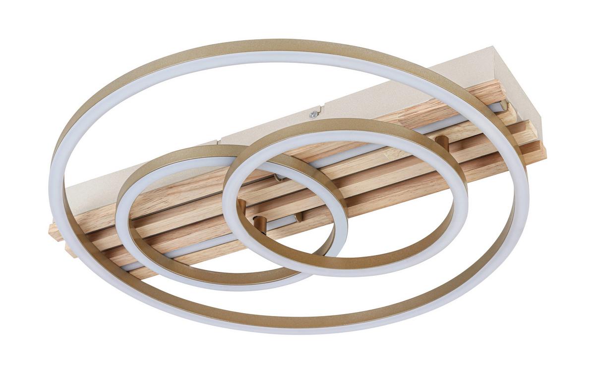 LED-DECKENLEUCHTE CELAL - Champagner/Eichefarben, Basics, Holzwerkstoff/Kunststoff (42/40/7cm) - Luca Bessoni
