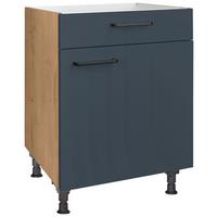 Kochfeldumbauschrank Easytouch - Blau/Eichefarben, MODERN, Holzwerkstoff (60/87/56cm) - Nobilia