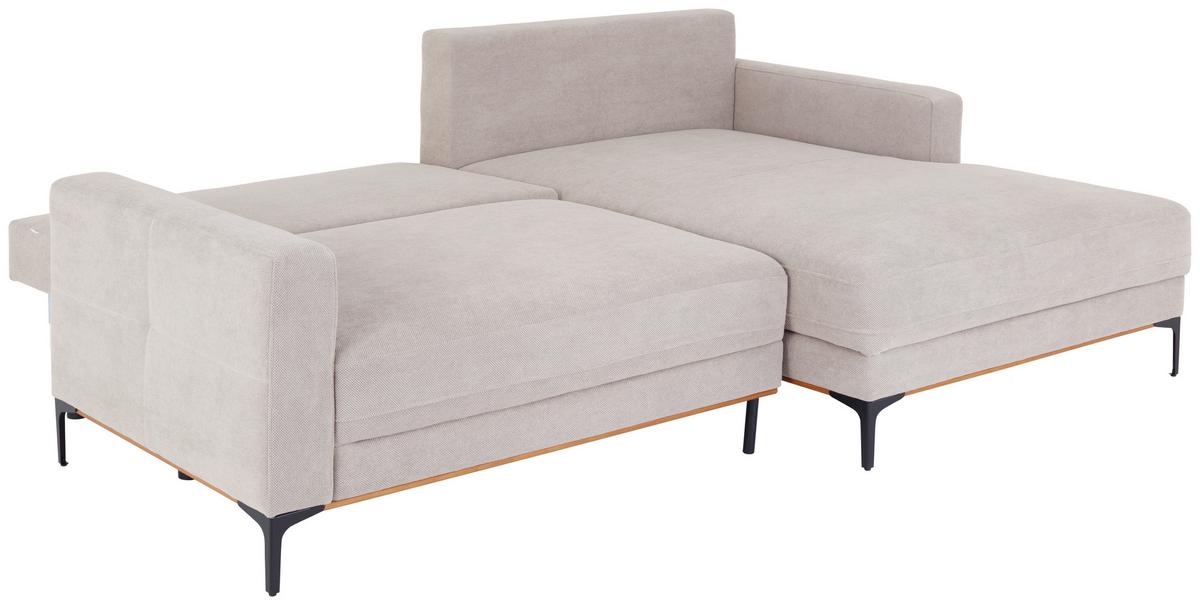 Ecksofa Bergamo - Beige/Schwarz, MODERN, Textil (238/162cm) - Ondega