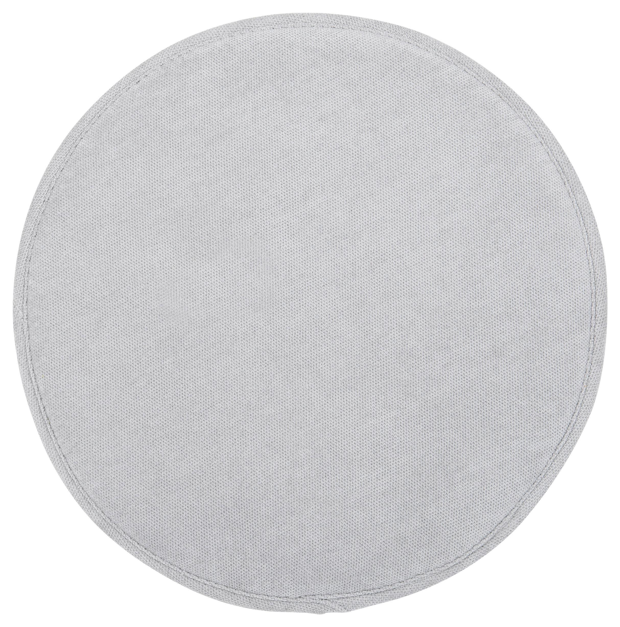 Sitzkissen Campino Silberfarben ⌀ 38 Cm Polyester - Silberfarben, MODERN, Textil (38/2,5cm) - Luca Bessoni