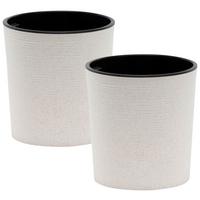 Übertopf-Set Weiß D: 30 cm 2-teilig - Weiß, Basics, Kunststoff (30/30,5cm) - Siena Garden