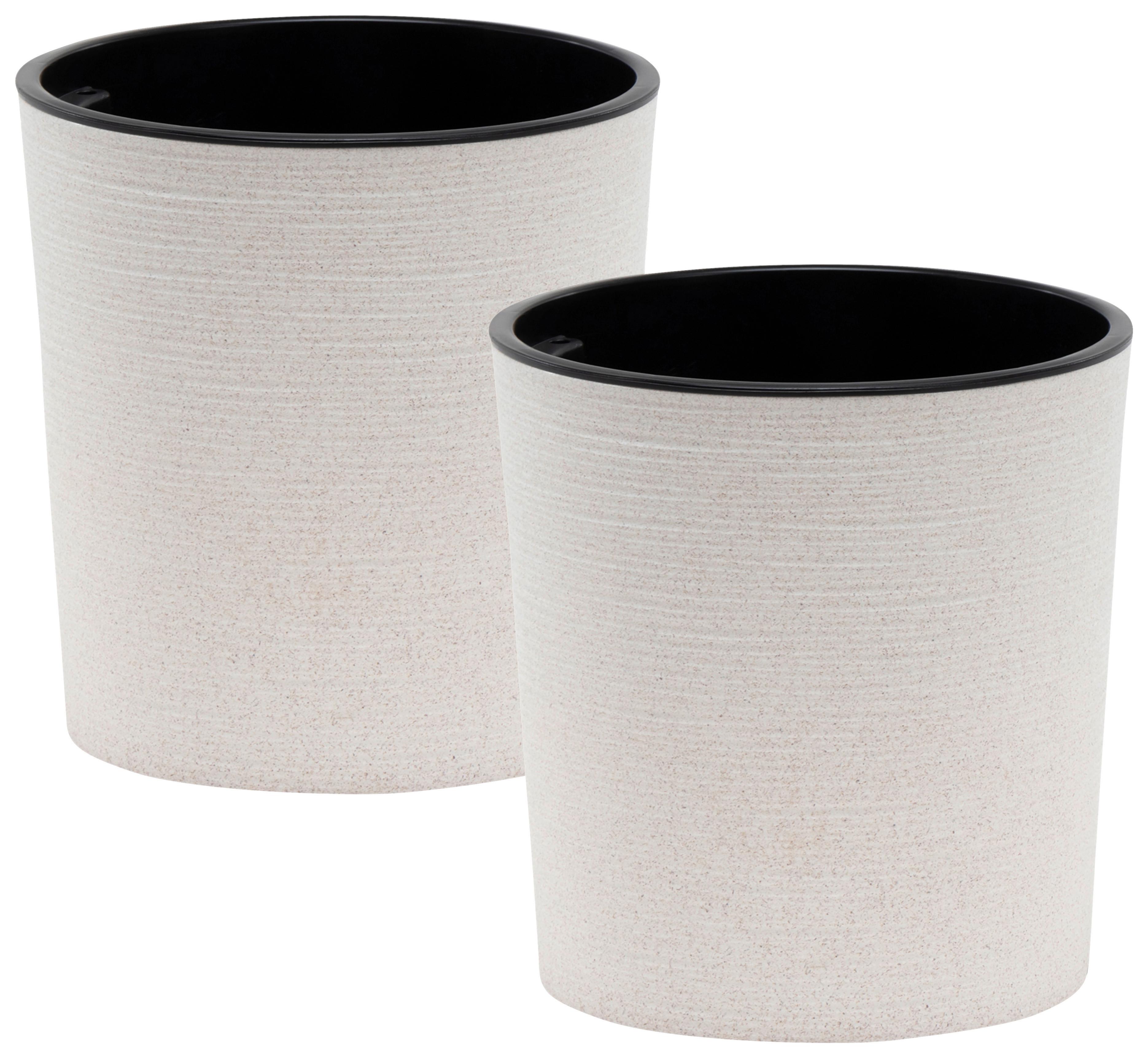 Übertopf-set Weiß D: 30 Cm 2-Teilig