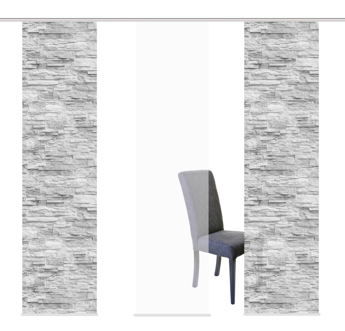 Flächenvorhang 3er Set Wallis - Anthrazit, Design, Textil (60/245cm) - Schmidt W. Gmbh