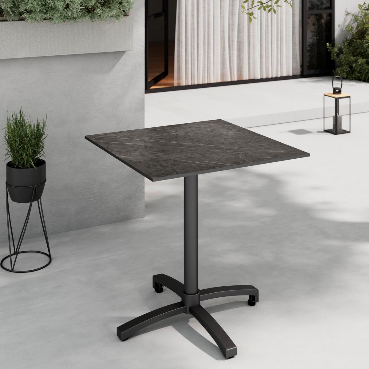 ZAHRADNÍ STŮL HEINER - šedá/černá, Basics, kov/plast (70/75/70cm)