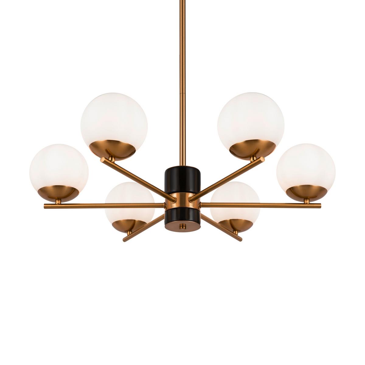 Pendelleuchte Marble - Messingfarben/Weiß, Trend, Glas/Metall (67/56cm) - MAYTONI