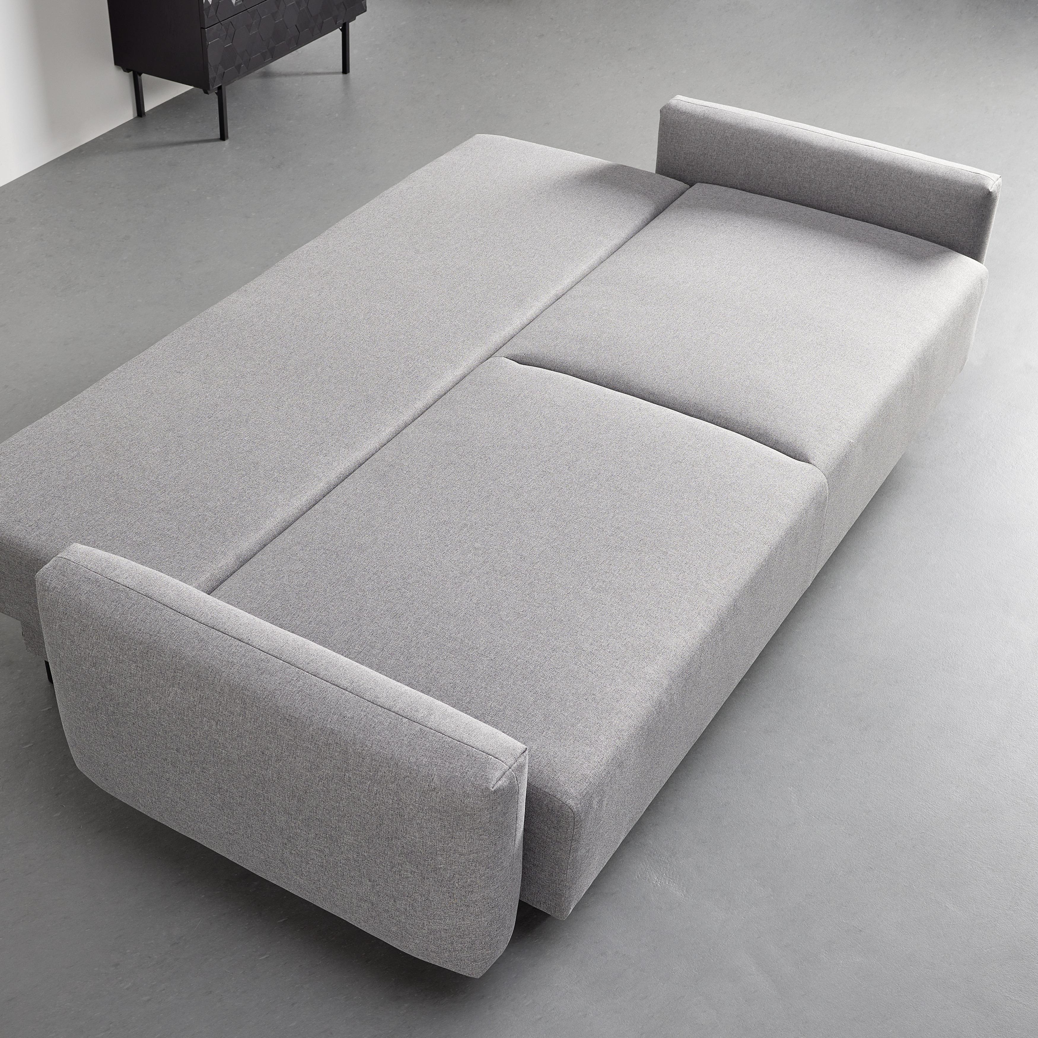 Rozkládací Pohovka Lusia Šedá - šedá/černá, Moderní, kov/dřevo (254/95/100cm) - Bessagi Home