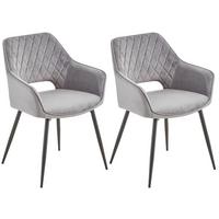 Armlehnstuhl-set 2er Genua Dunkelgrau Gepolstert - Dunkelgrau/Schwarz, KONVENTIONELL, Holz/Textil (56/80,5/56cm) - MID.YOU