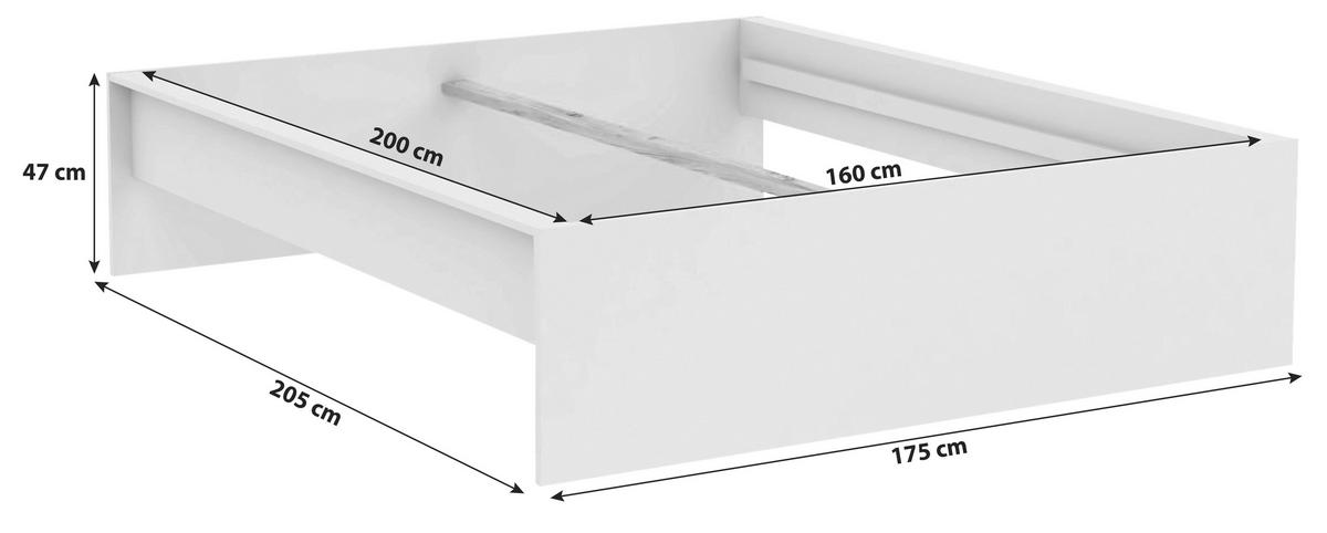 POSTEĽNÝ RÁM UNIT 160 - biela, Konventionell, kompozitné drevo (160/200cm) - Ondega