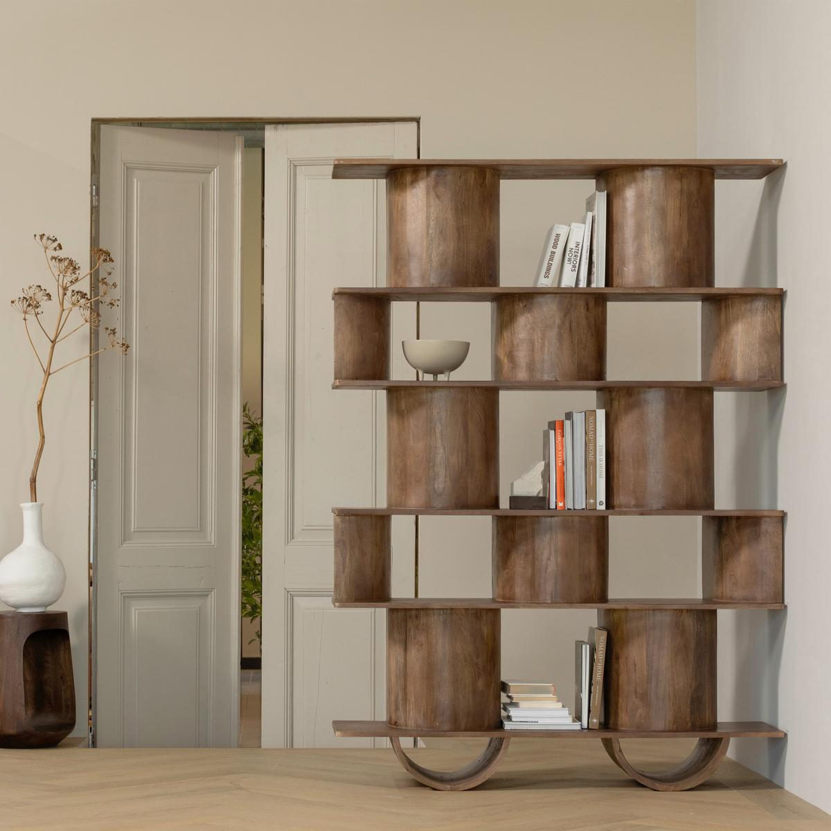 Regal Sinne Dunkelbraun B: 130 cm - Dunkelbraun, Design, Holz (130/180/35cm) - Livetastic