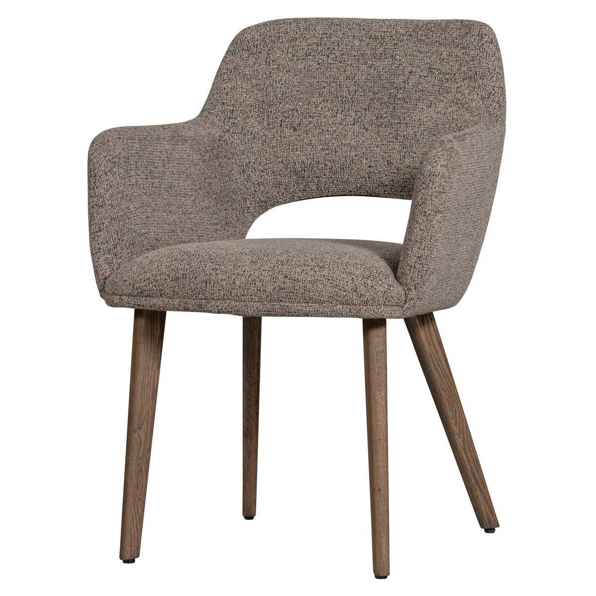 Armlehnstuhl-Set Murat Braun/Taupe B: 61cm - Taupe/Braun, MODERN, Holz/Textil (61/86/60cm) - Livetastic