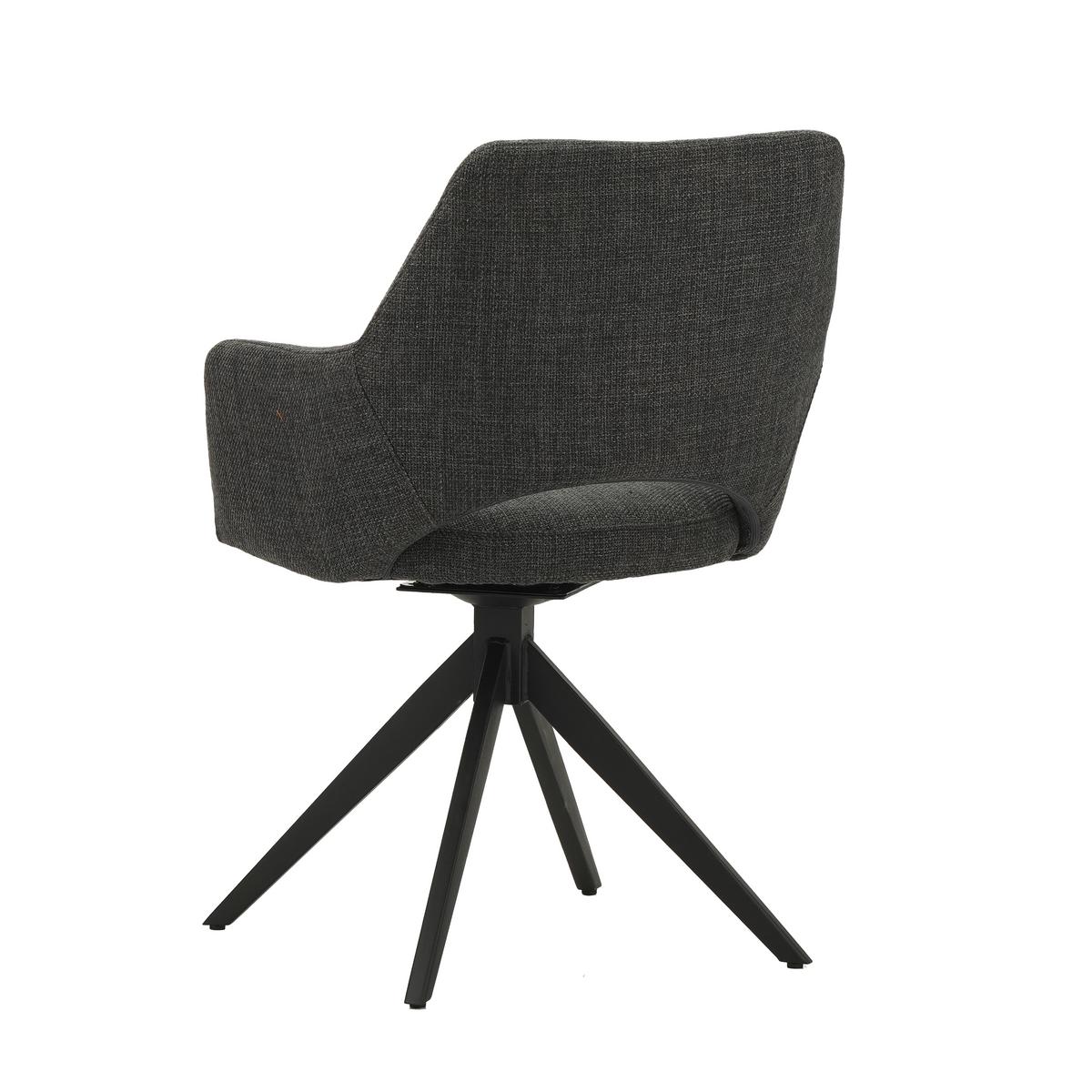 Stuhl Asher Anthrazit, B: 54,5 Cm - Anthrazit/Schwarz, MODERN, Textil/Metall (54,5/85/61,5cm) - MID.YOU