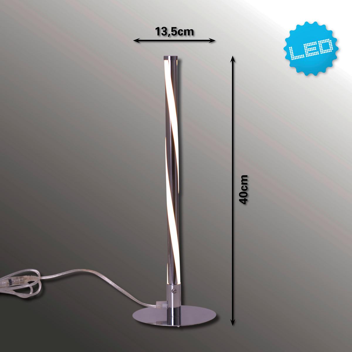 LED-Tischlampe Chromfarben mit Kippschalter - Chromfarben, Design, Kunststoff/Metall (13,5/40cm) - Näve