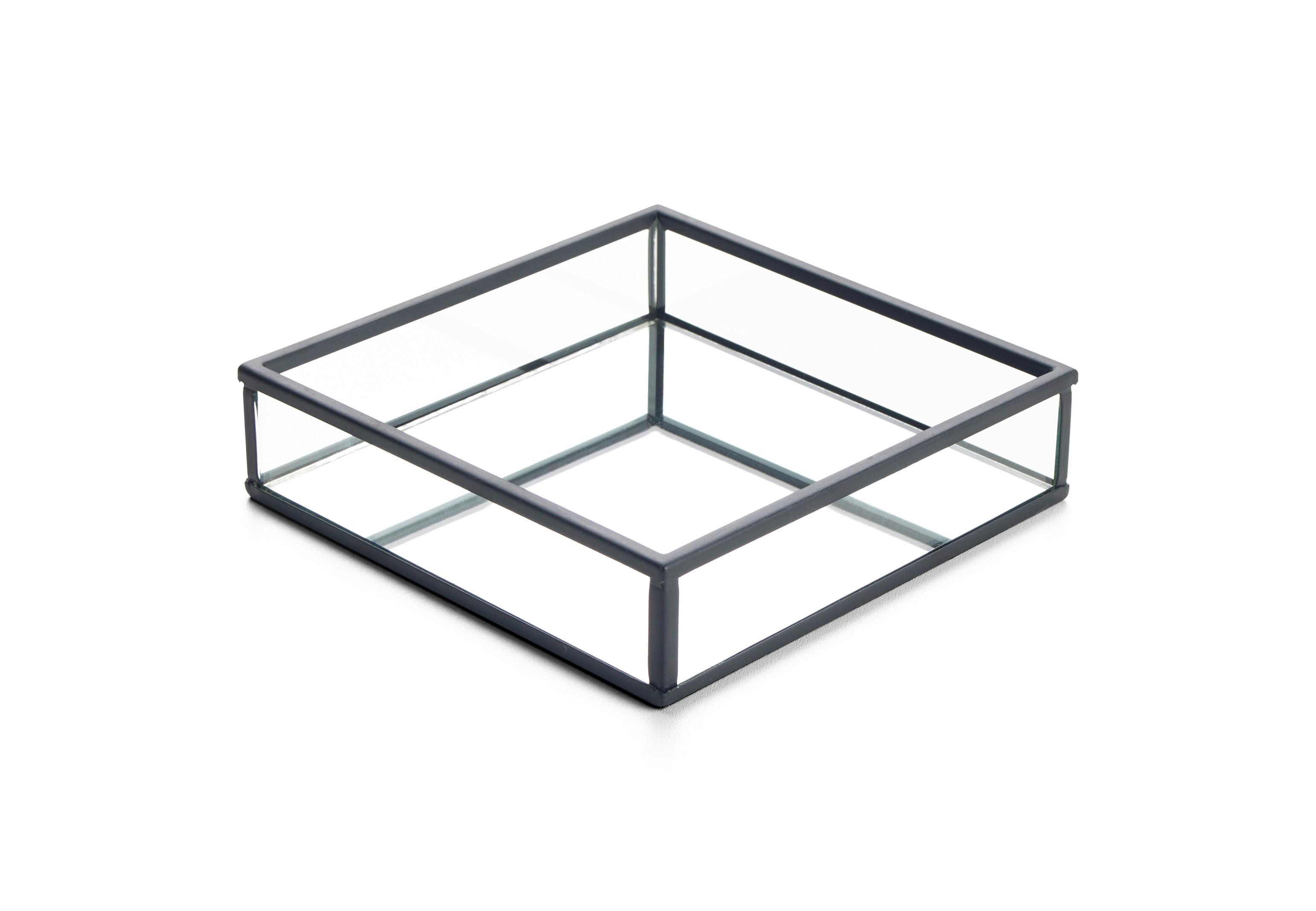 Dekoračná Tácňa Marion - čierna/číre, Design, kov/sklo (15/3.8cm) - Modern Living