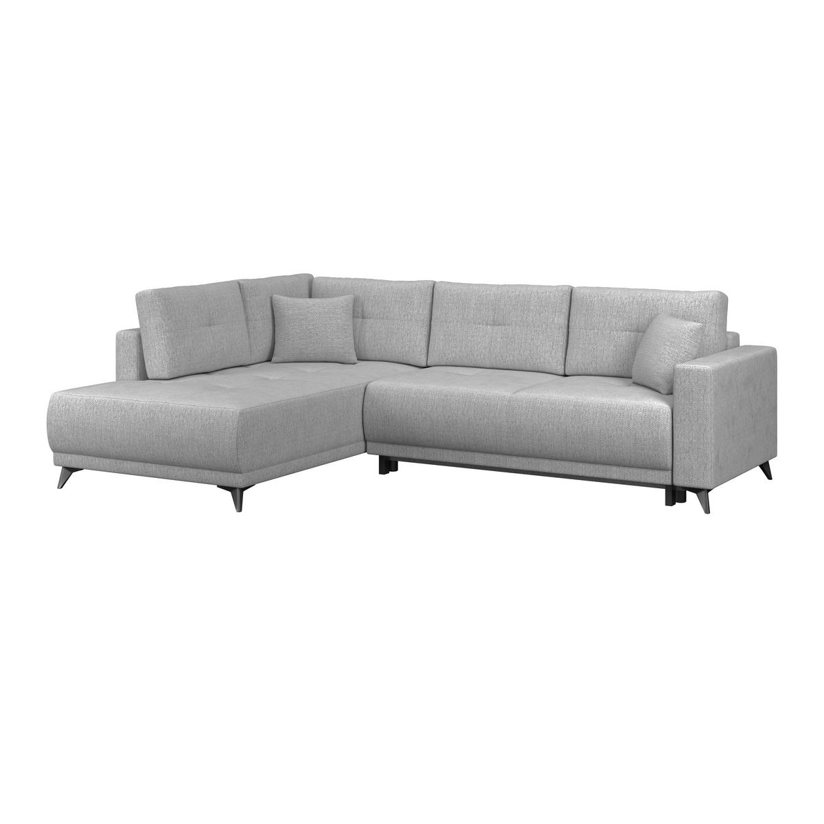 Ecksofa mit Schlaffunktion & Bettkasten Texas Dunkelgrau - Dunkelgrau/Schwarz, KONVENTIONELL, Holz (203/259cm)