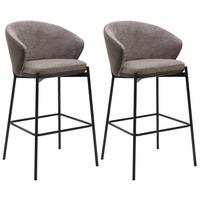 Barhocker Corey Textil Braun B: 53,5 Cm - Schwarz/Braun, MODERN, Textil/Metall (53,5/101/54cm) - MID.YOU