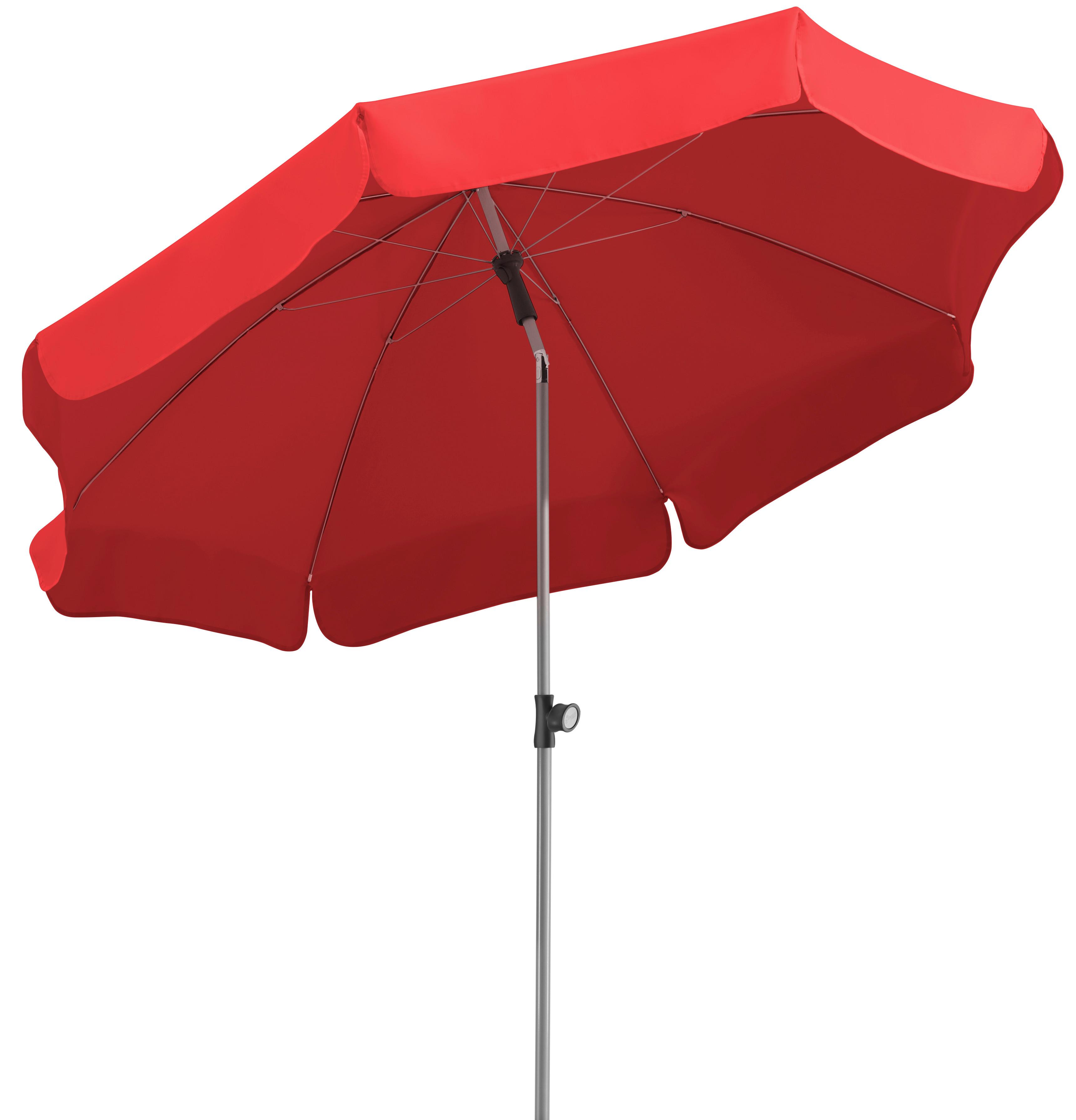 Sonnenschirm Locarno BxHxT: 200x220x200 cm Rot - Rot/Silberfarben, Basics, Textil/Metall (200/220/200cm) - Schneider