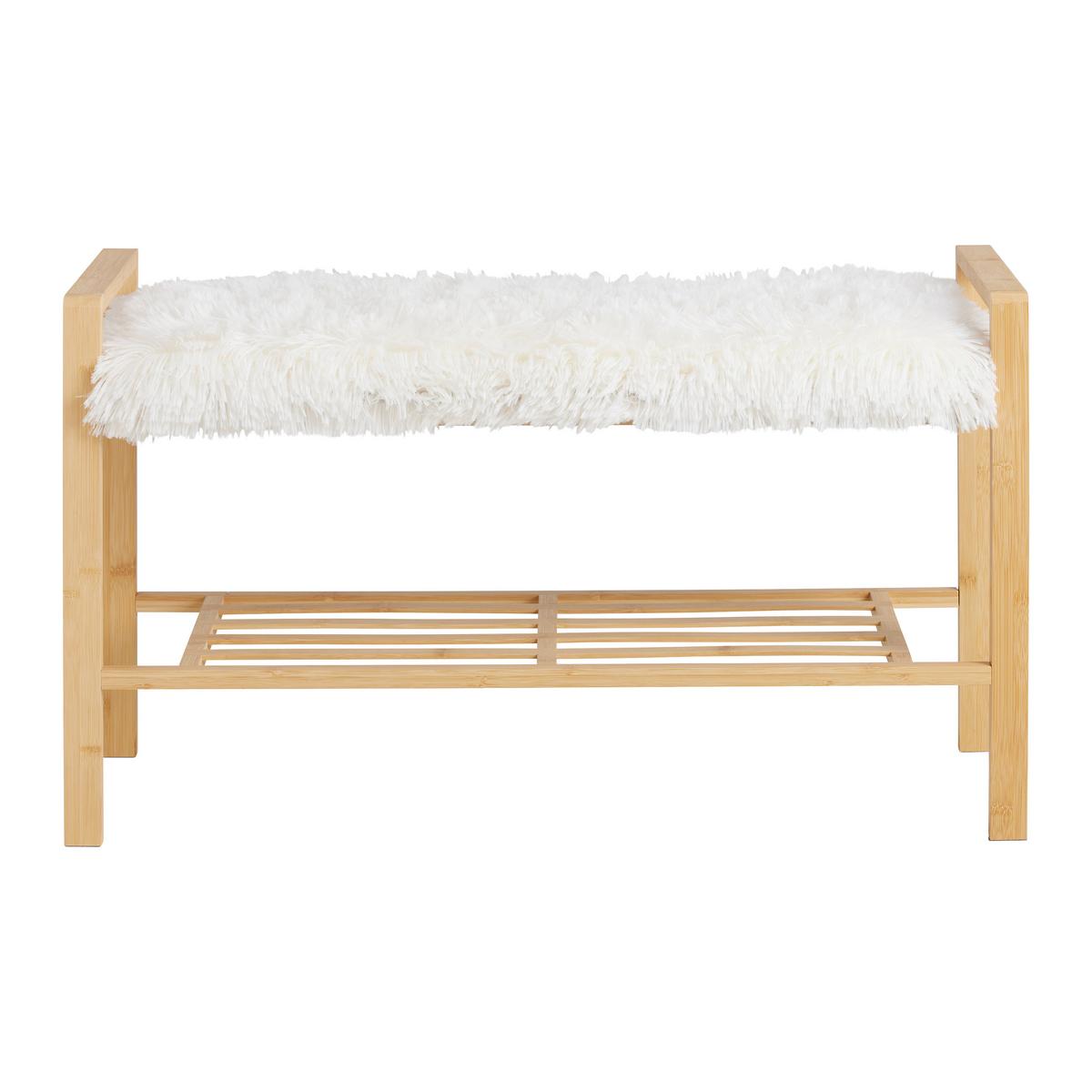 Lavica do predsiene ADUA - biela/prírodná farba, Modern, kompozitné drevo/textil (87/50/30cm) - Mömax