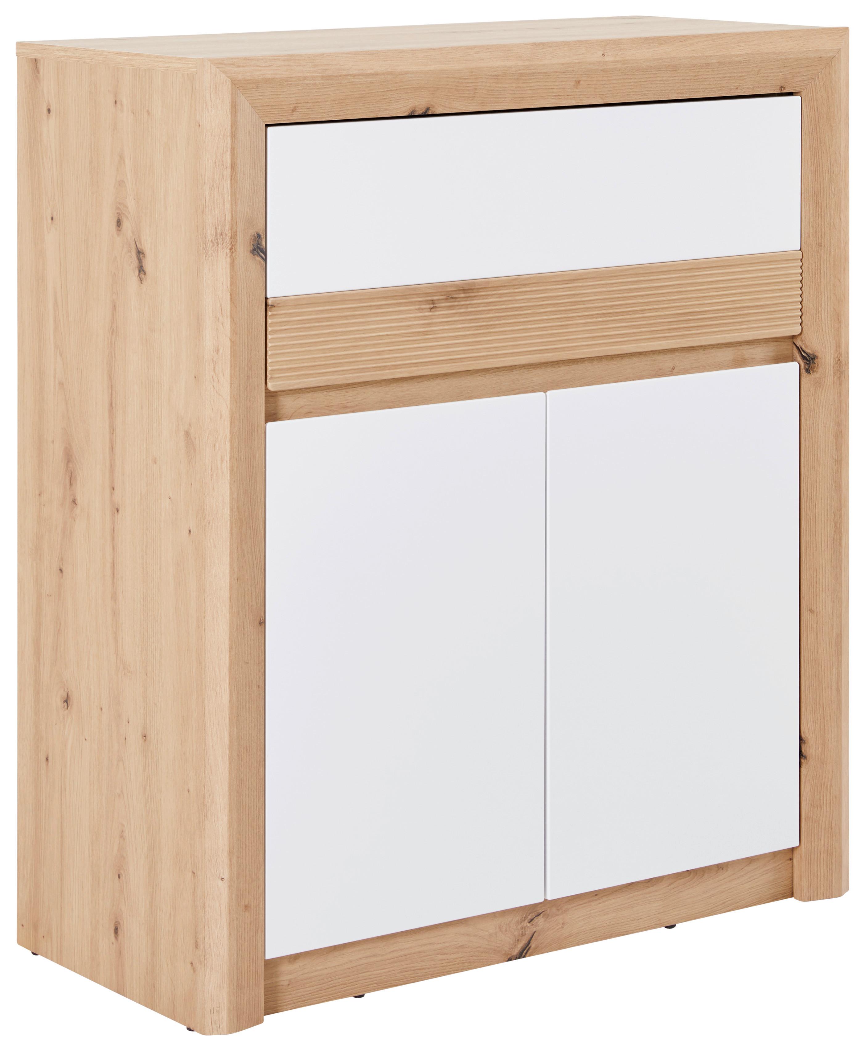 Kommode Grifflos 84cm Kashmir New Eiche Dekor/weiß - Eichefarben/Weiß, MODERN (84/98/41cm) - James Wood